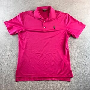 Peter Millar Summer Comfort Pink Golf Polo Shirt Mens Medium Pine Tree Logo